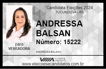 Candidato ANDRESSA BALSAN 2024 - TUCUNDUVA - Eleições