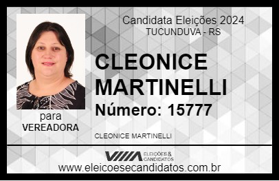 Candidato CLEONICE MARTINELLI 2024 - TUCUNDUVA - Eleições