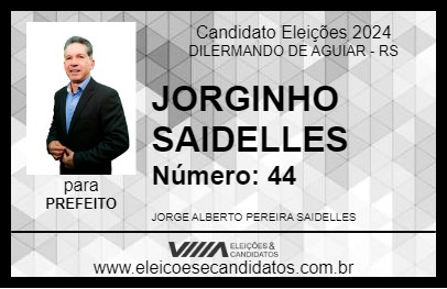 Candidato JORGINHO SAIDELLES 2024 - DILERMANDO DE AGUIAR - Eleições