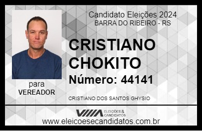 Candidato CRISTIANO CHOKITO 2024 - BARRA DO RIBEIRO - Eleições