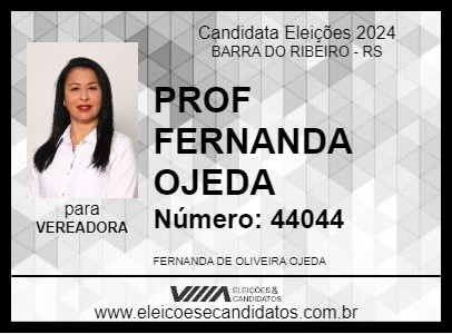 Candidato PROF FERNANDA OJEDA 2024 - BARRA DO RIBEIRO - Eleições