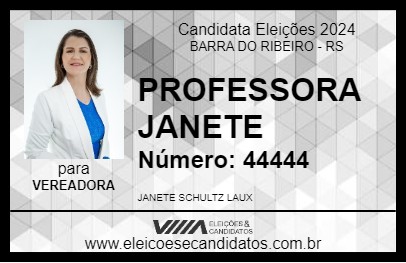 Candidato PROFESSORA JANETE 2024 - BARRA DO RIBEIRO - Eleições