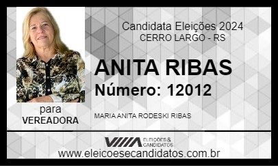 Candidato ANITA RIBAS 2024 - CERRO LARGO - Eleições