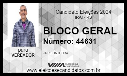 Candidato BLOCO GERAL 2024 - IRAÍ - Eleições