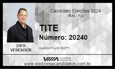 Candidato TITE 2024 - IRAÍ - Eleições