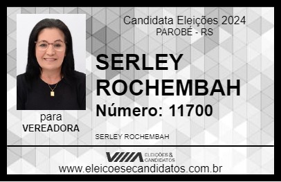 Candidato SERLEY ROCHEMBAH 2024 - PAROBÉ - Eleições