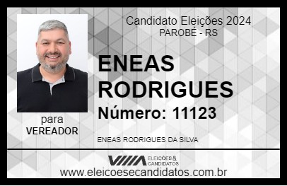 Candidato ENEAS RODRIGUES 2024 - PAROBÉ - Eleições