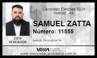 Candidato SAMUEL ZATTA 2024 - PAROBÉ - Eleições