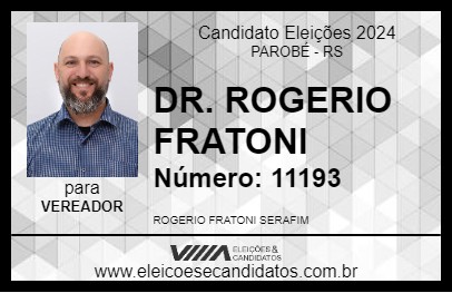 Candidato DR. ROGERIO FRATONI 2024 - PAROBÉ - Eleições