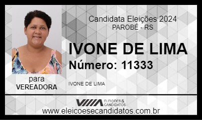 Candidato IVONE DA FAZENDA PIRES 2024 - PAROBÉ - Eleições