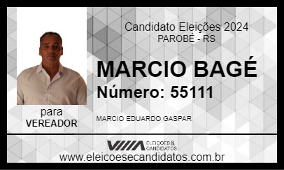 Candidato MARCIO BAGÉ 2024 - PAROBÉ - Eleições