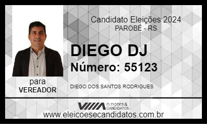 Candidato DIEGO DJ 2024 - PAROBÉ - Eleições