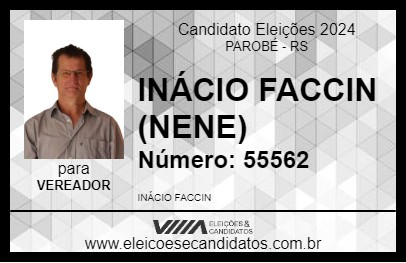 Candidato INÁCIO FACCIN (NENE) 2024 - PAROBÉ - Eleições