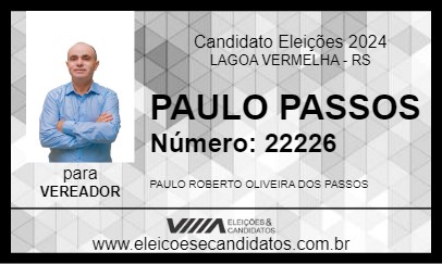 Candidato PAULO PASSOS 2024 - LAGOA VERMELHA - Eleições