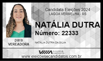 Candidato NATÁLIA DUTRA 2024 - LAGOA VERMELHA - Eleições