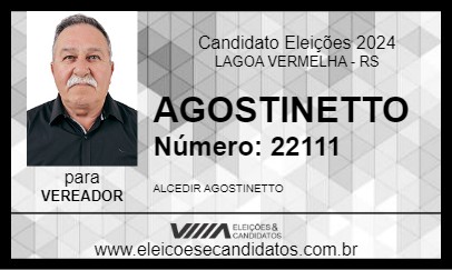 Candidato AGOSTINETTO 2024 - LAGOA VERMELHA - Eleições