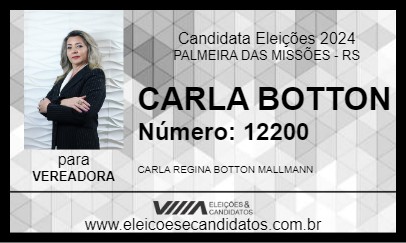 Candidato CARLA BOTTON 2024 - PALMEIRA DAS MISSÕES - Eleições