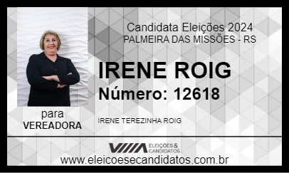 Candidato IRENE ROIG 2024 - PALMEIRA DAS MISSÕES - Eleições