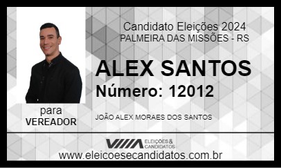 Candidato ALEX SANTOS 2024 - PALMEIRA DAS MISSÕES - Eleições