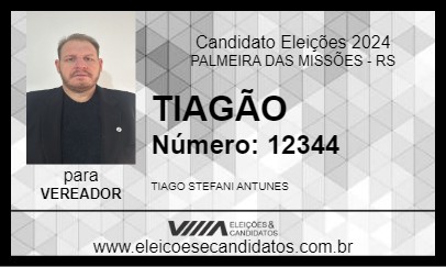 Candidato TIAGÃO 2024 - PALMEIRA DAS MISSÕES - Eleições