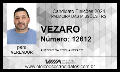 Candidato VEZARO 2024 - PALMEIRA DAS MISSÕES - Eleições