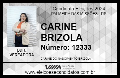 Candidato CARINE BRIZOLA 2024 - PALMEIRA DAS MISSÕES - Eleições