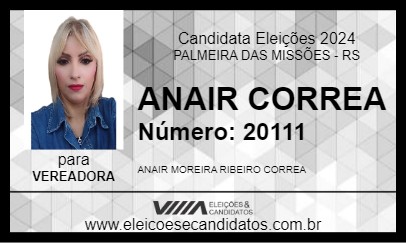 Candidato ANAIR CORREA 2024 - PALMEIRA DAS MISSÕES - Eleições