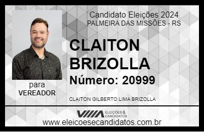 Candidato CLAITON BRIZOLLA 2024 - PALMEIRA DAS MISSÕES - Eleições