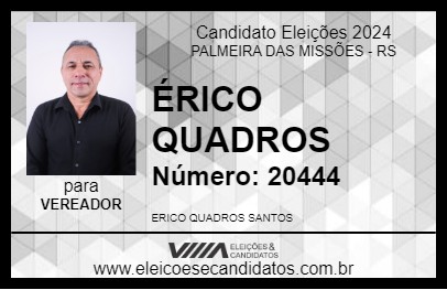 Candidato ÉRICO QUADROS 2024 - PALMEIRA DAS MISSÕES - Eleições