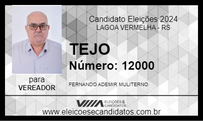 Candidato TEJO 2024 - LAGOA VERMELHA - Eleições