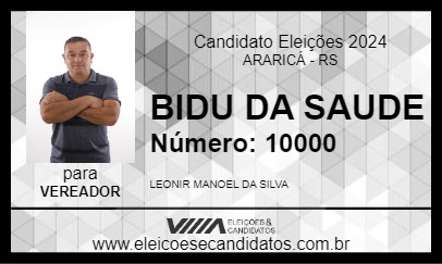 Candidato BIDU DA SAUDE 2024 - ARARICÁ - Eleições