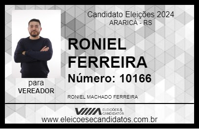 Candidato RONIEL FERREIRA 2024 - ARARICÁ - Eleições