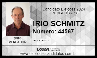 Candidato IRIO SCHMITZ 2024 - ENTRE-IJUÍS - Eleições