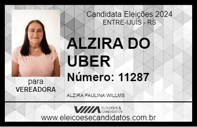 Candidato ALZIRA DO UBER 2024 - ENTRE-IJUÍS - Eleições