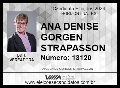 Candidato ANA DENISE GORGEN STRAPASSON 2024 - HORIZONTINA - Eleições