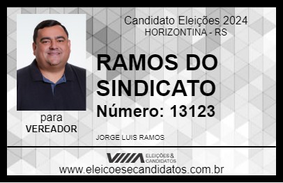 Candidato RAMOS DO SINDICATO 2024 - HORIZONTINA - Eleições