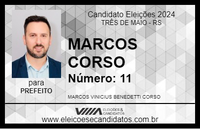 Candidato MARCOS CORSO 2024 - TRÊS DE MAIO - Eleições