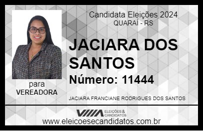 Candidato JACIARA DOS SANTOS 2024 - QUARAÍ - Eleições