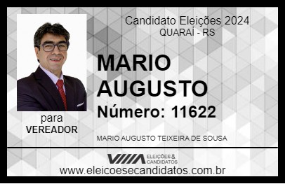 Candidato MARIO AUGUSTO 2024 - QUARAÍ - Eleições