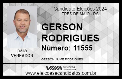 Candidato GERSON RODRIGUES 2024 - TRÊS DE MAIO - Eleições