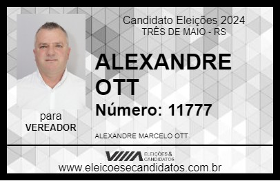 Candidato ALEXANDRE OTT 2024 - TRÊS DE MAIO - Eleições