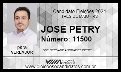 Candidato JOSE PETRY 2024 - TRÊS DE MAIO - Eleições