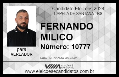 Candidato FERNANDO MILICO 2024 - CAPELA DE SANTANA - Eleições