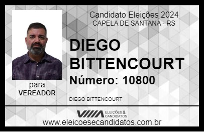 Candidato DIEGO BITTENCOURT 2024 - CAPELA DE SANTANA - Eleições