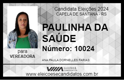 Candidato PAULINHA DA SAÚDE 2024 - CAPELA DE SANTANA - Eleições