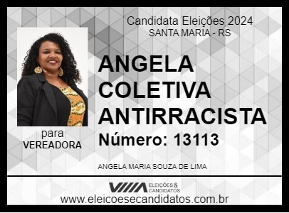 Candidato ANGELA COLETIVA ANTIRRACISTA 2024 - SANTA MARIA - Eleições