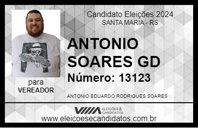 Candidato ANTONIO SOARES GD 2024 - SANTA MARIA - Eleições