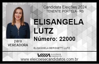 Candidato ELISANGELA LUTZ 2024 - TENENTE PORTELA - Eleições