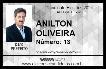 Candidato ANILTON OLIVEIRA 2024 - ALEGRETE - Eleições