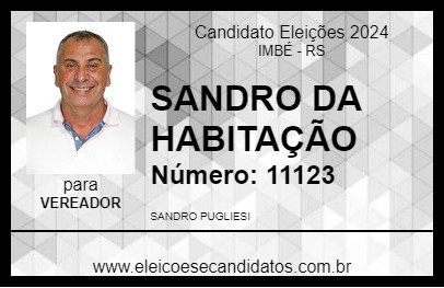 Candidato SANDRO DA HABITAÇÃO 2024 - IMBÉ - Eleições